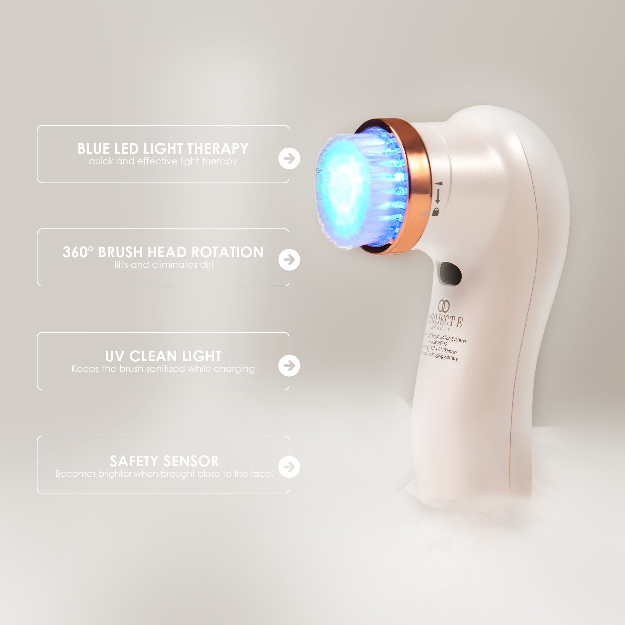 LumaBlue | LED Light Therapy Cleansing Brush - Project E Beauty