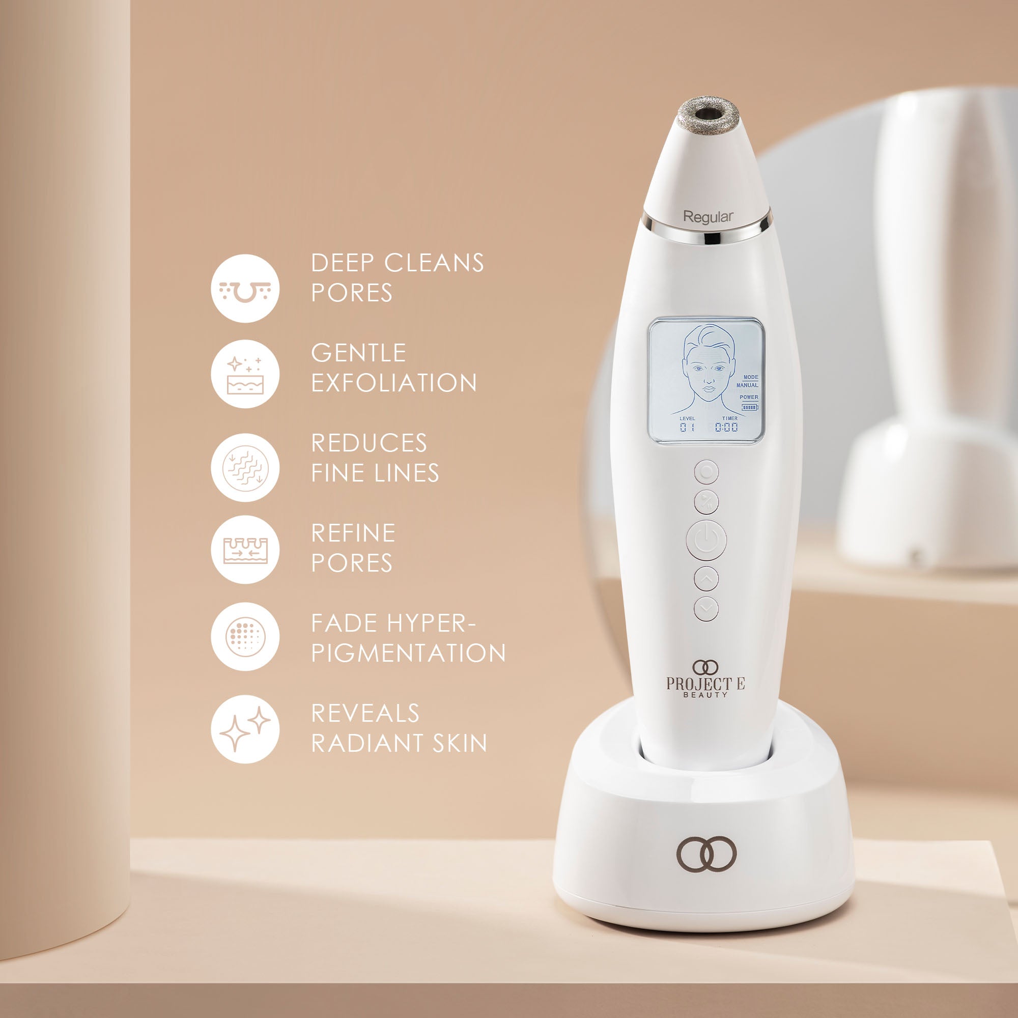 Reinvo | Facial Microdermabrasion Wand - Project E Beauty